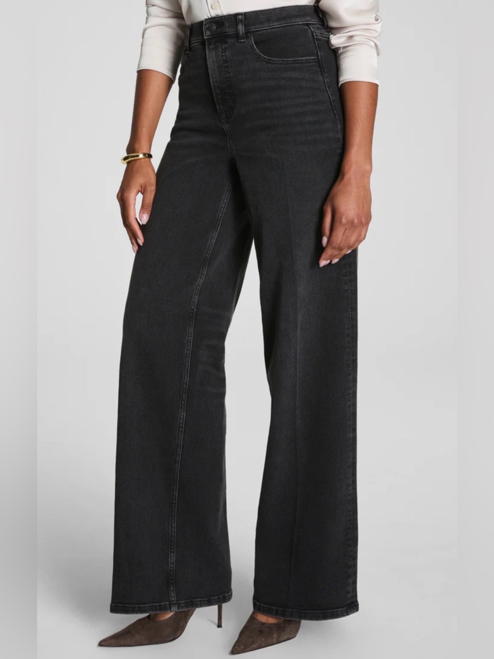 Spanx Tall Wide Leg Jean Black Wash 2X